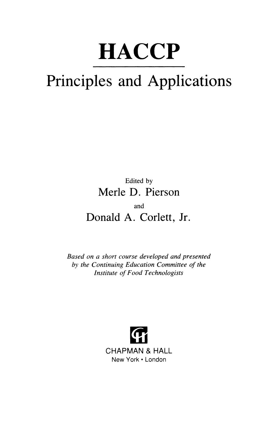 HACCP Principles and Applications 1992