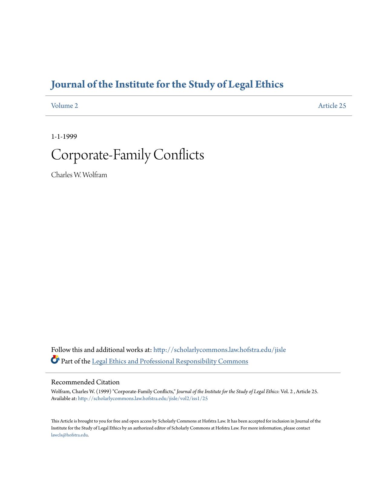Corporate-Family Conflicts