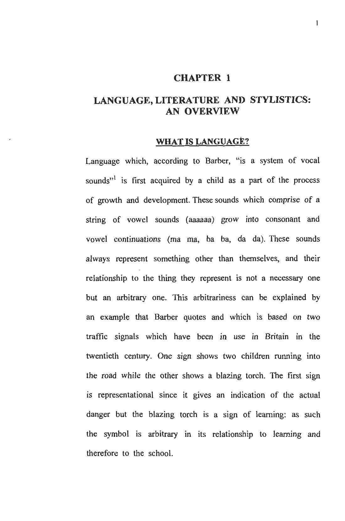 language, literature and stylistics