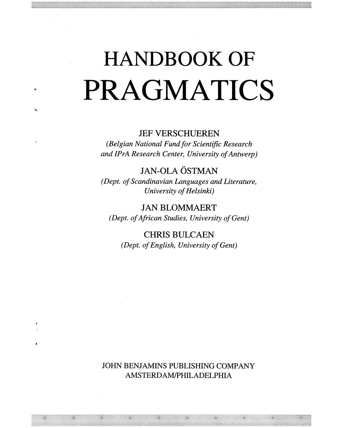 Truthfulness Handbook of Pragmatics 2002
