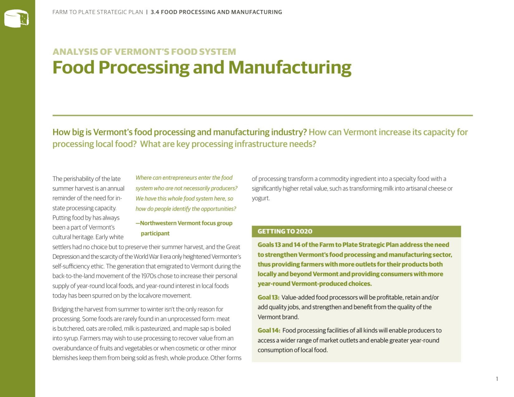 Food Processing and Manufacturing