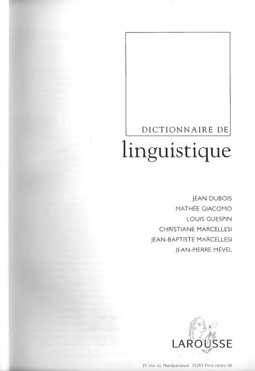 Dictionnaire de linguistique 2002