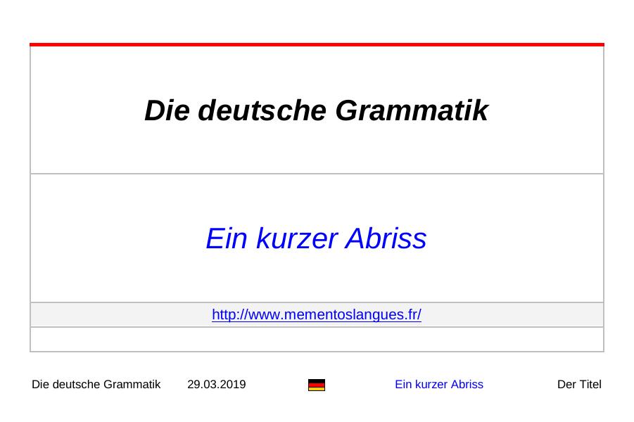 GrammaireAllemande