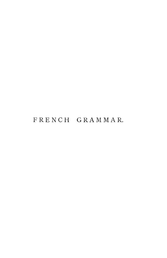 FRENCH GRAMMAR 1880