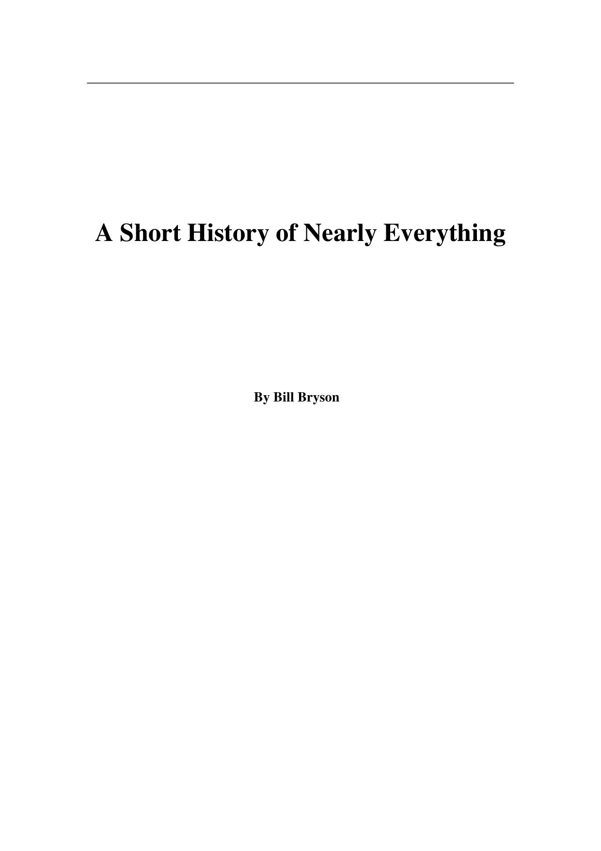 A Short History of Nearly Everything 2004