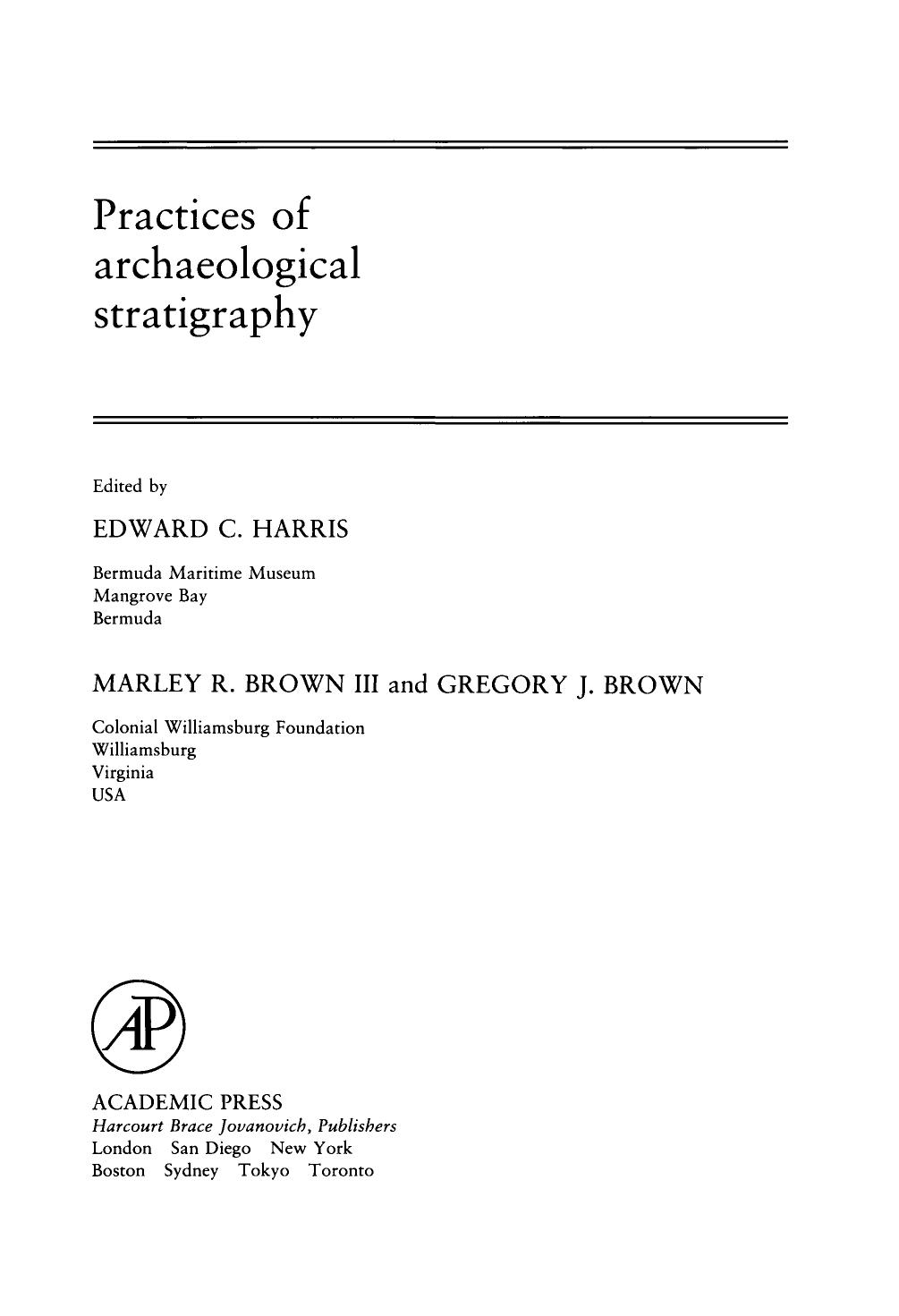 Practices in Archaeological Stratigraphy1993)