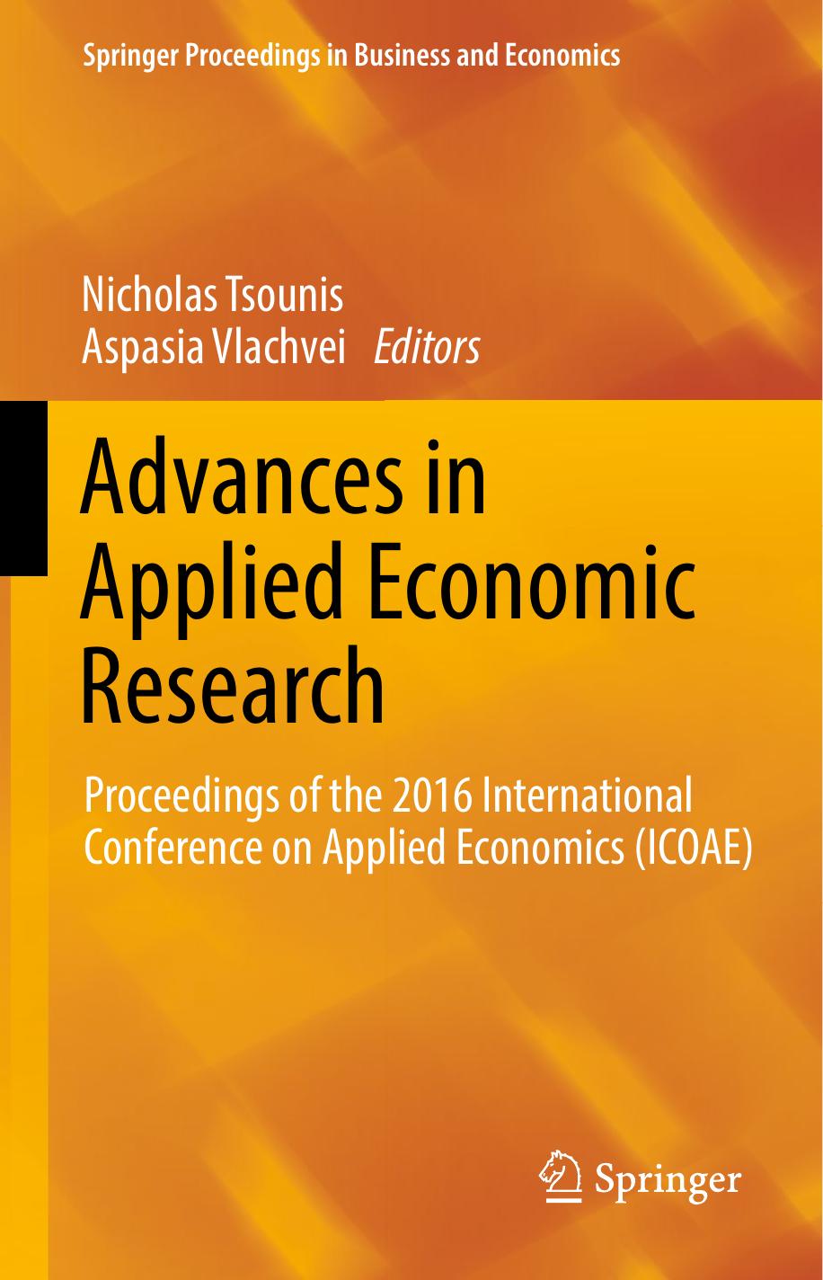 Advances in Applied Economic Research Proceedings of the 2016 International Conference 2017