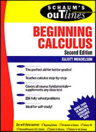 Schaums outline Beginning calculus 1997