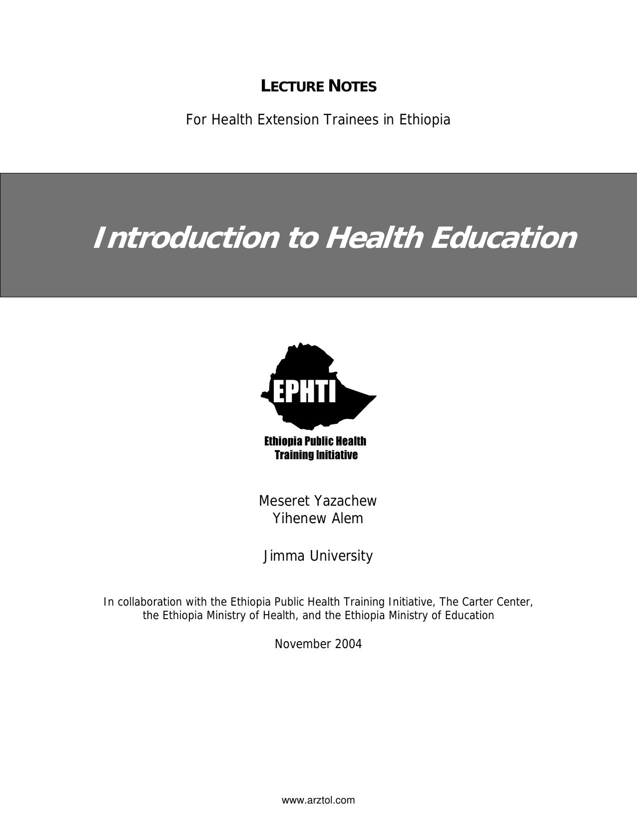 Microsoft Word - lecnote_fm_health education