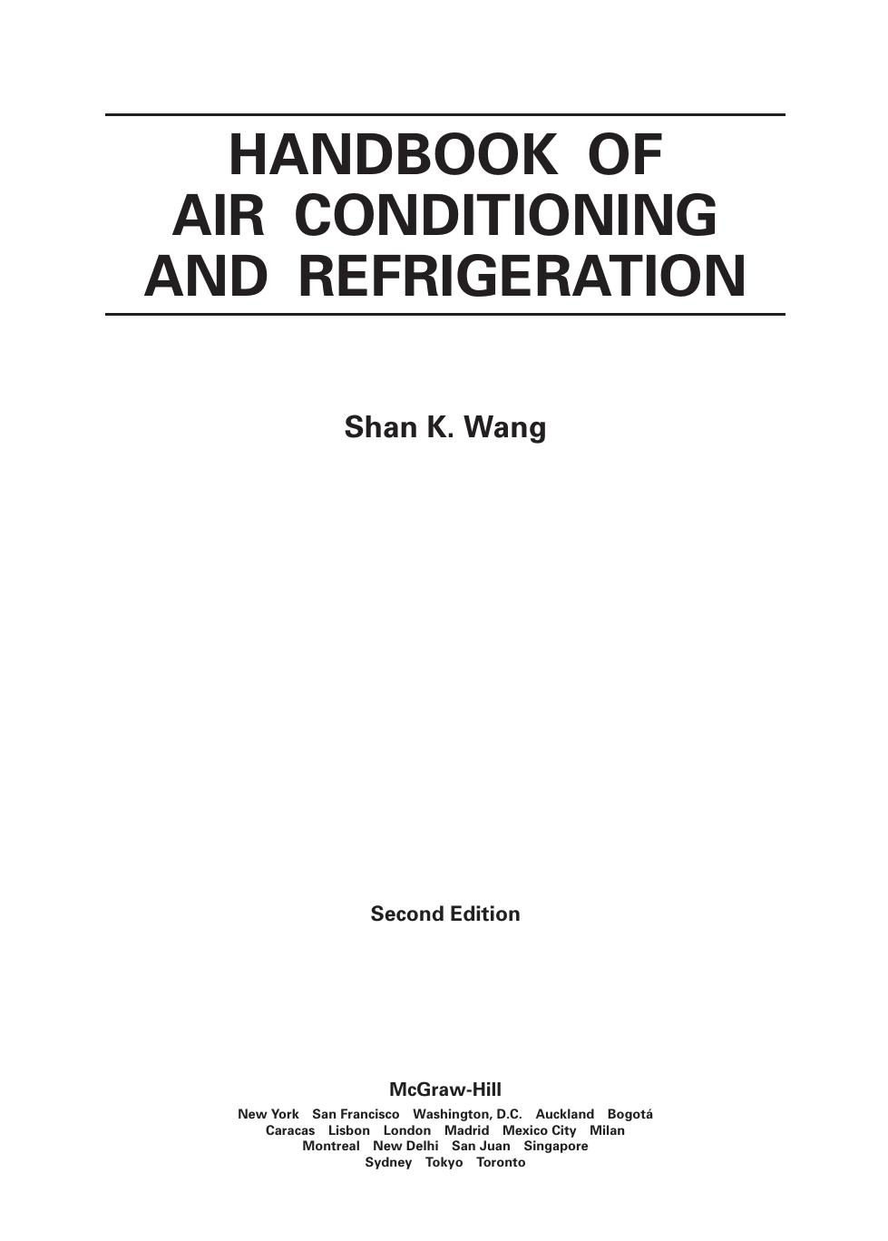 Handbook of Air Conditioning 2001